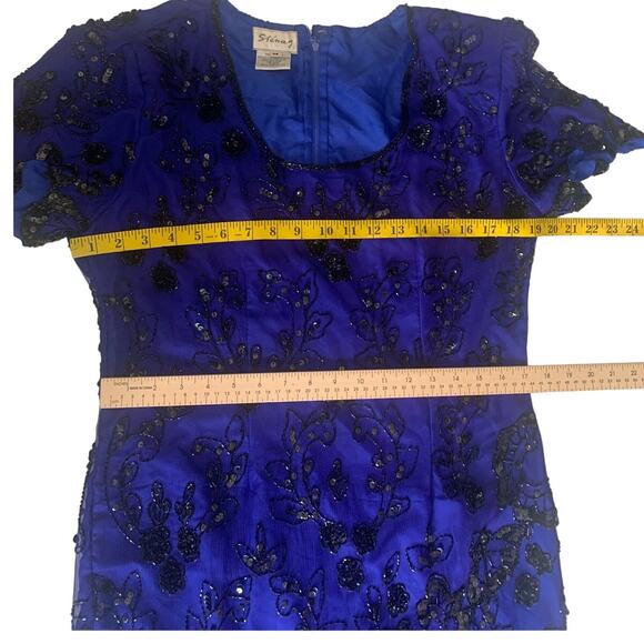 Stenay Womens Evening Silk Midi Dress Size Med Sequin Beaded - Picture 9 of 12
